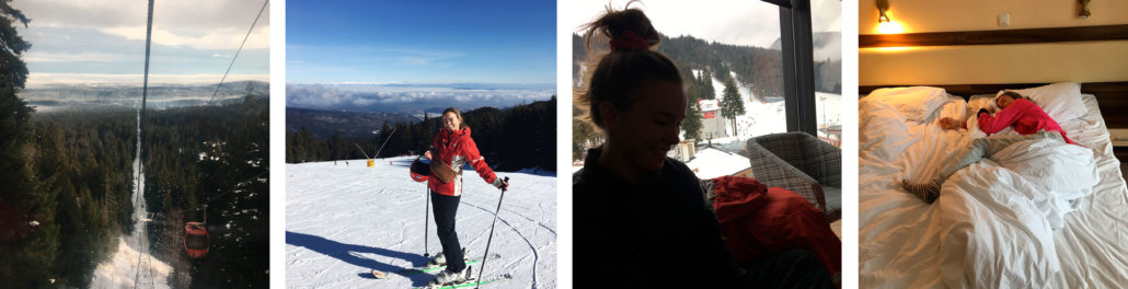 Billede collage fra Borovets ski