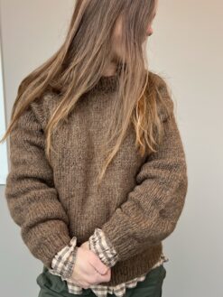 Uld/alpaca sweater i brun